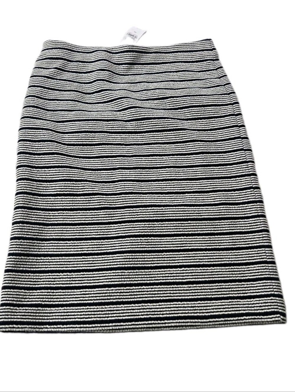 Loft XS Striped Black and White Pencil Skirt New